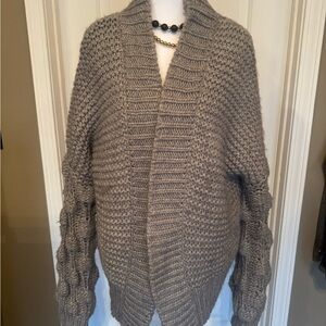 Elan Chunky Knit Grey Cardigan
